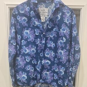 Frank & Eileen Blue and Purple Floral Shirt